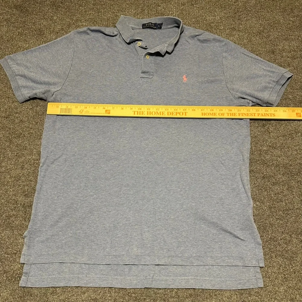 Polo Ralph Lauren Mens Large Blue Short Sleeve Cotton Polo Shirt Pony